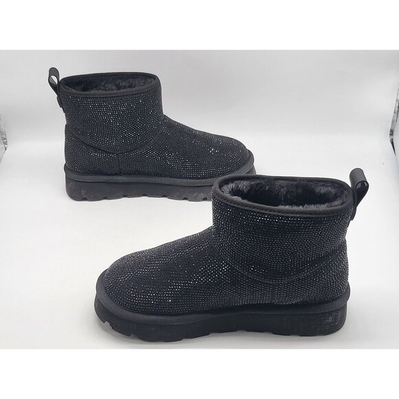 Michael Kors Winnie Sparkle Bootie Womens Size 7M Black Glitter Ankle‎ Boots - Picture 3 of 9